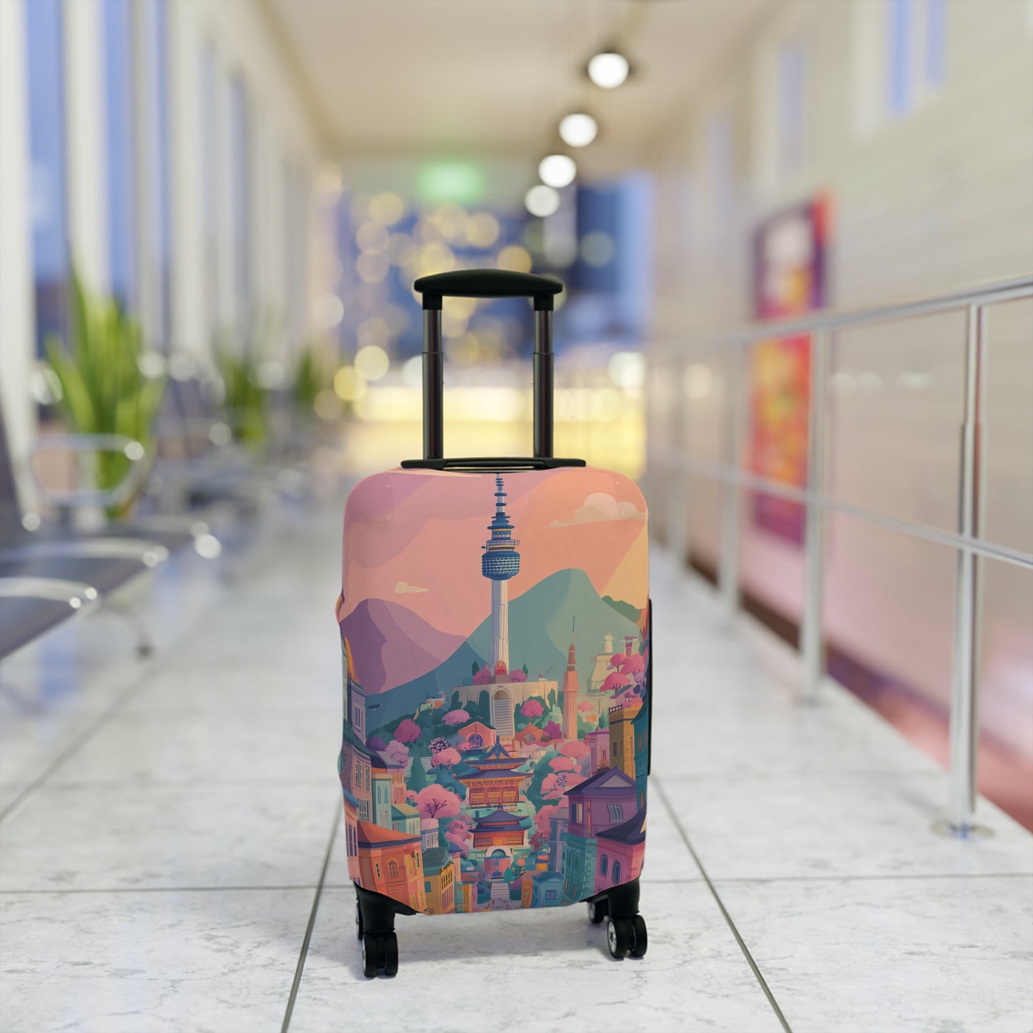 Seoul Spirit Luggage Cover | Travel Accessory, Suitcase Protector, Gifts for Travelers, Custom Travel Gear