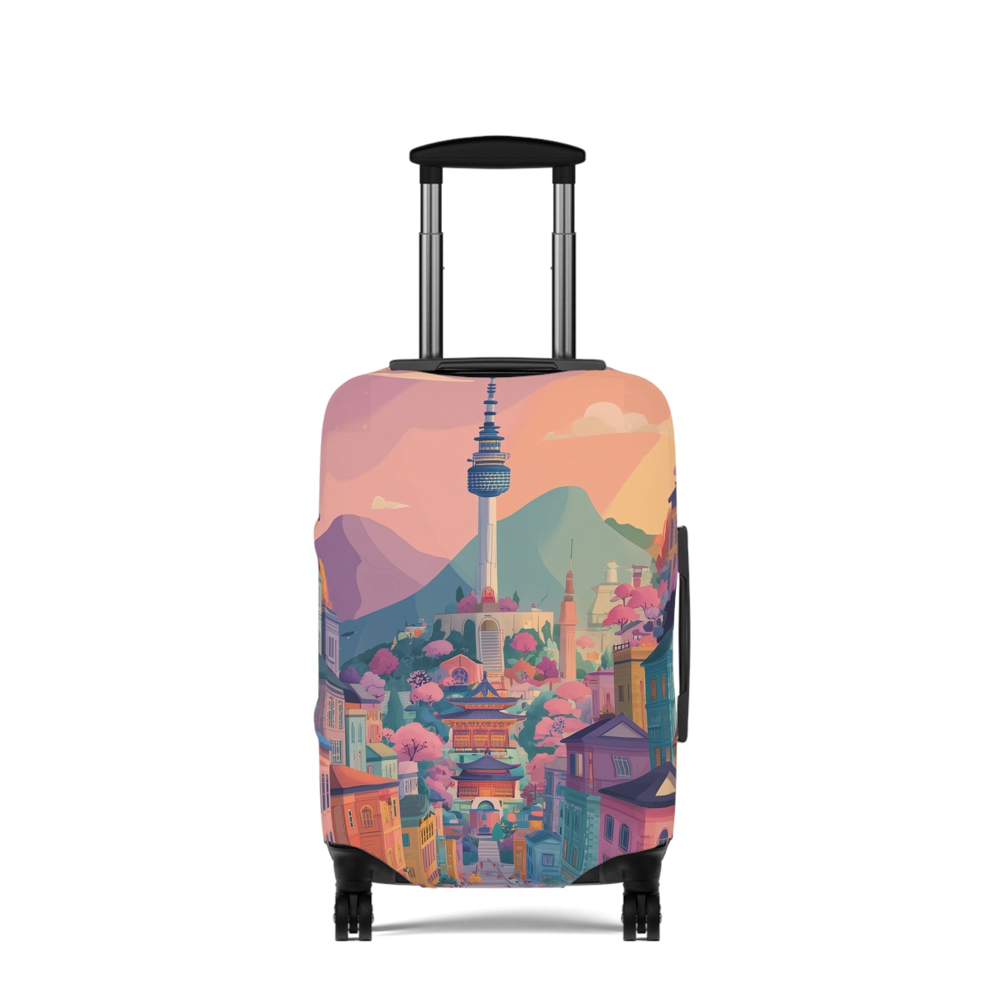 Seoul Spirit Luggage Cover | Travel Accessory, Suitcase Protector, Gifts for Travelers, Custom Travel Gear