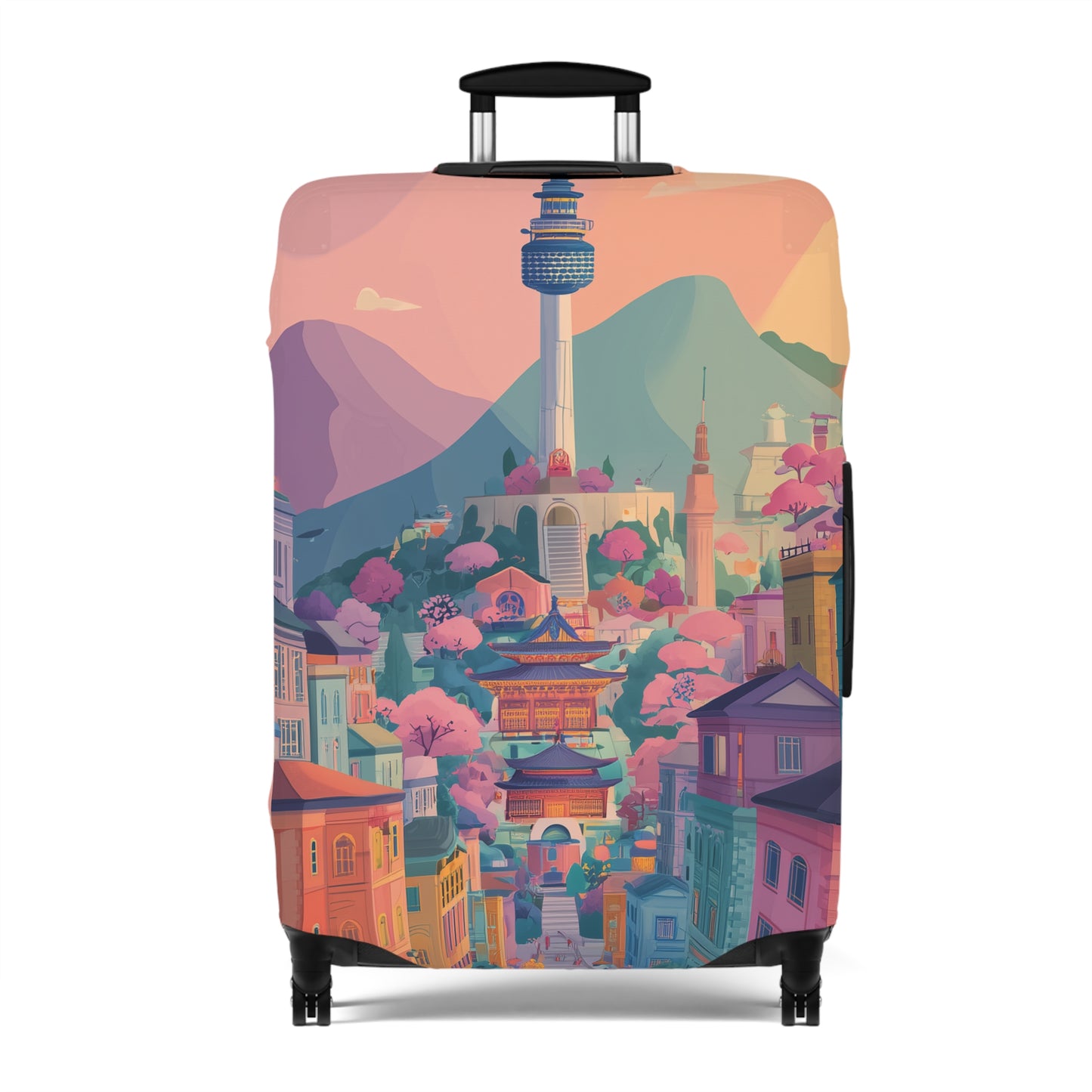 Seoul Spirit Luggage Cover | Travel Accessory, Suitcase Protector, Gifts for Travelers, Custom Travel Gear