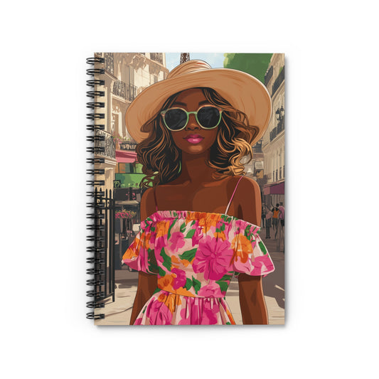 Passport Pages Journal - Paris Edition - Ruled Line Spiral Notebook