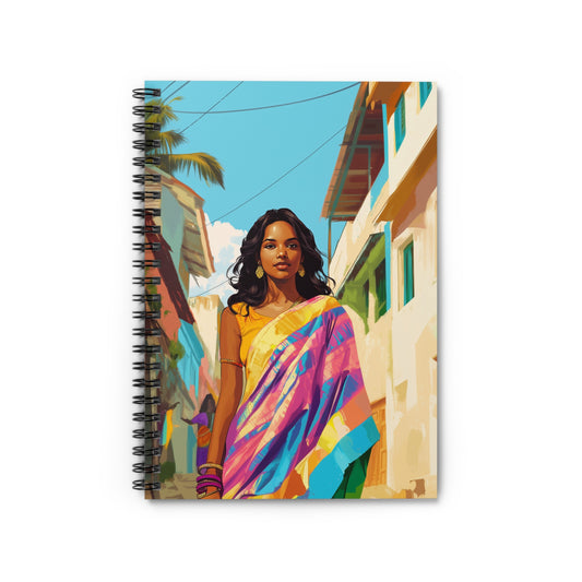Passport Pages Journal - India Edition - Ruled Line Spiral Notebook