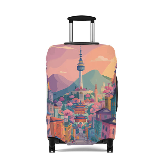 Seoul Spirit Luggage Cover | Travel Accessory, Suitcase Protector, Gifts for Travelers, Custom Travel Gear