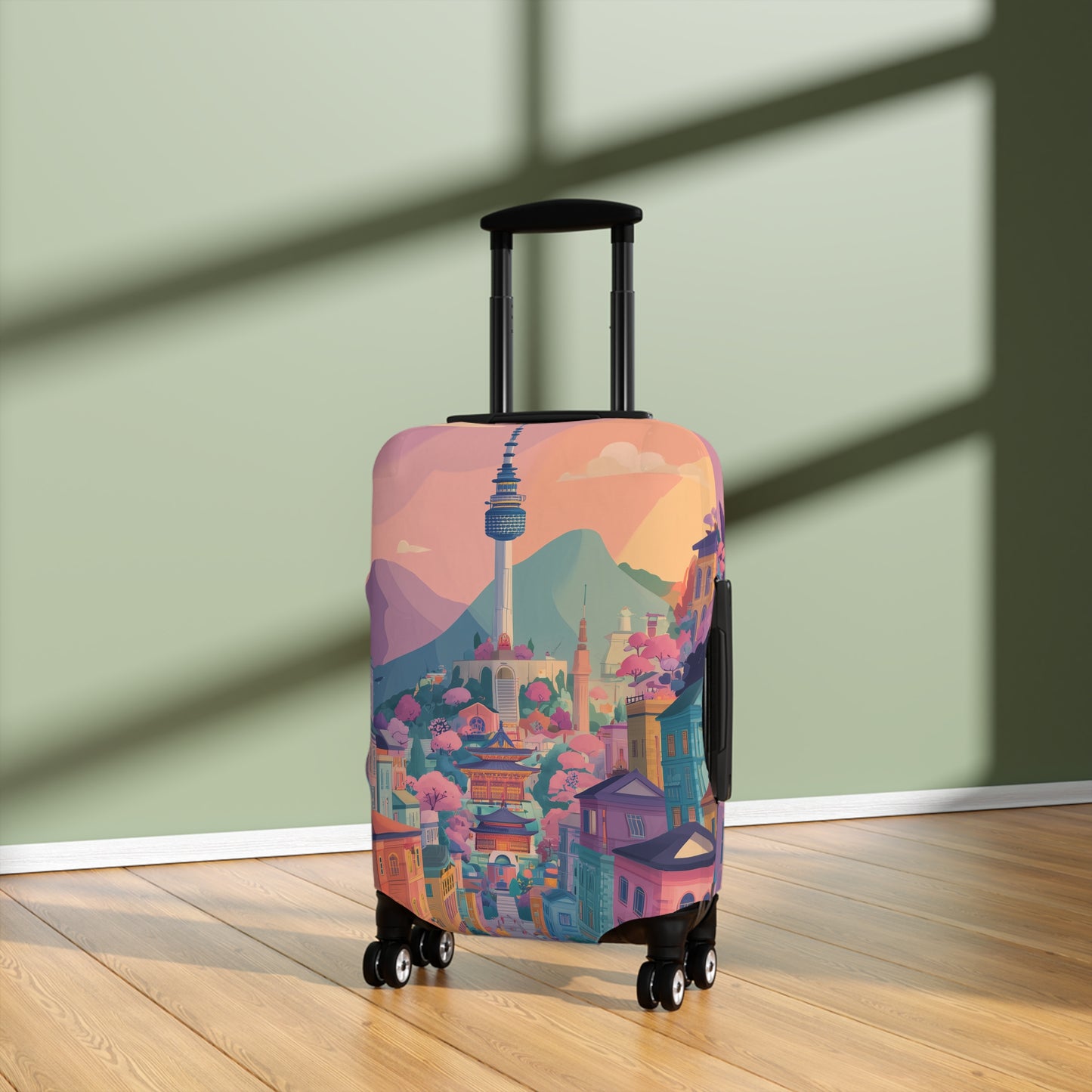 Seoul Spirit Luggage Cover | Travel Accessory, Suitcase Protector, Gifts for Travelers, Custom Travel Gear