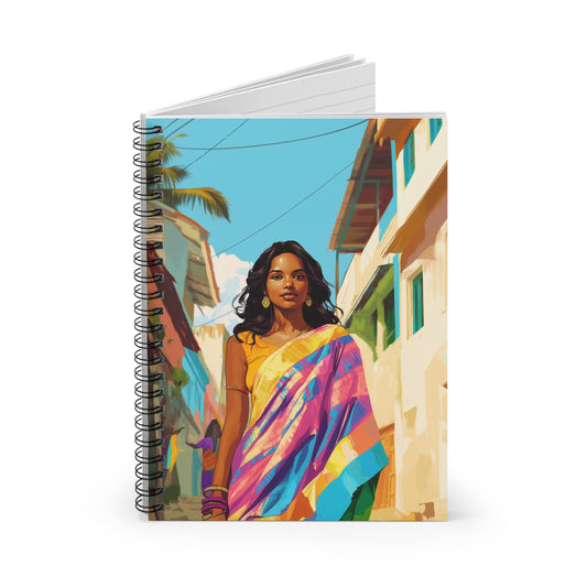 Passport Pages Journal - India Edition - Ruled Line Spiral Notebook