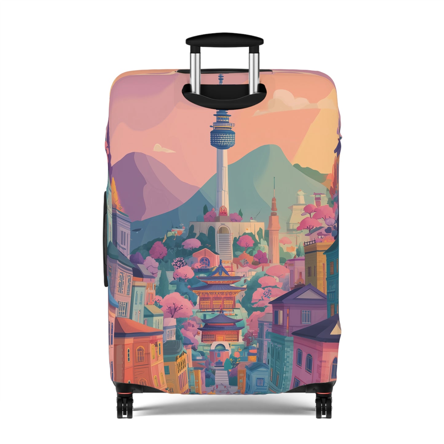 Seoul Spirit Luggage Cover | Travel Accessory, Suitcase Protector, Gifts for Travelers, Custom Travel Gear