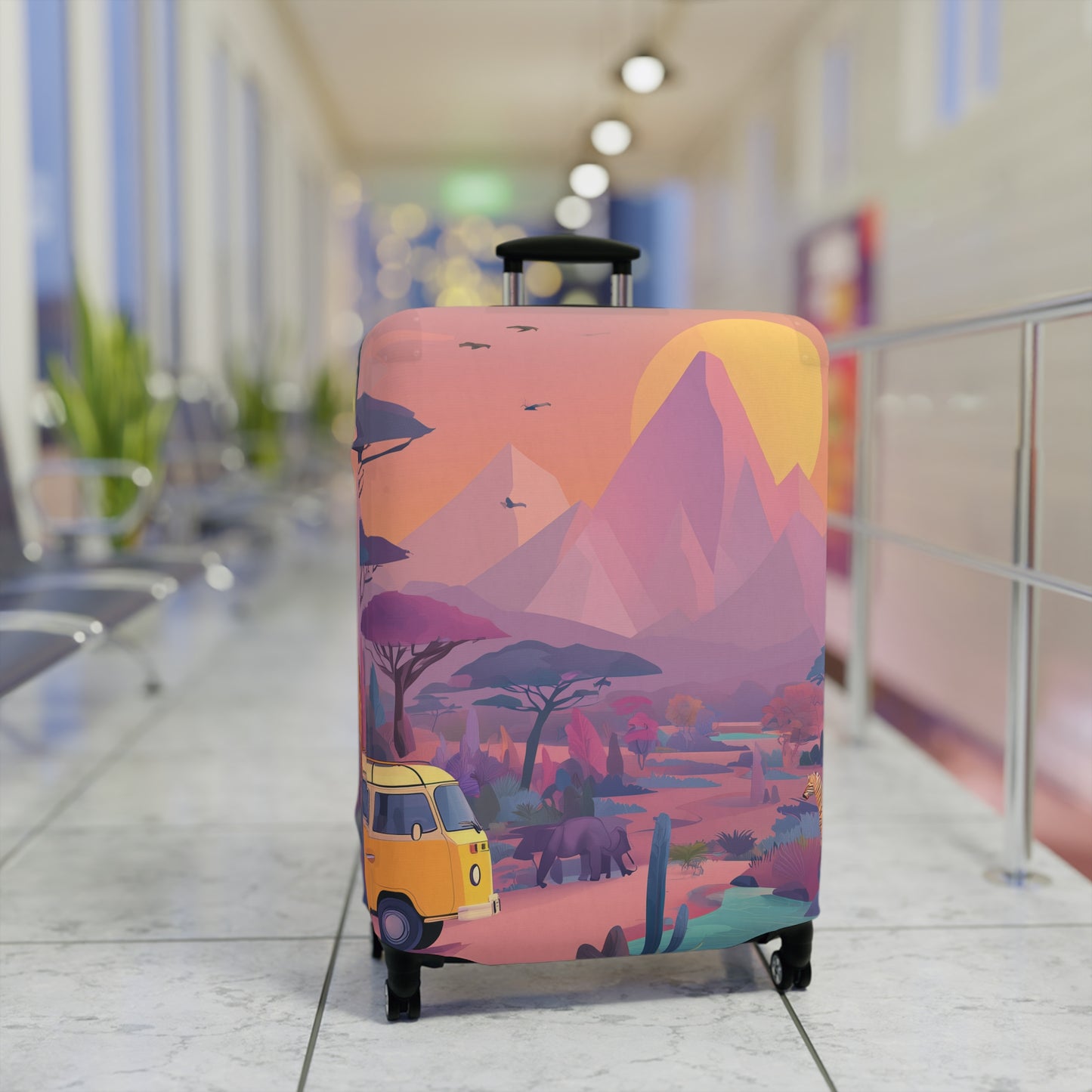 African Safari Luggage Cover | Travel Accessory, Suitcase Protector, Gifts for Travelers, Custom Travel Gear