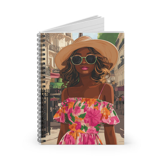 Passport Pages Journal - Paris Edition - Ruled Line Spiral Notebook