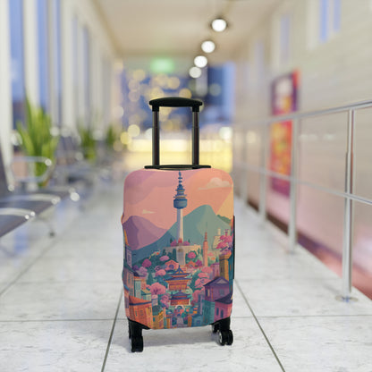 Seoul Spirit Luggage Cover | Travel Accessory, Suitcase Protector, Gifts for Travelers, Custom Travel Gear
