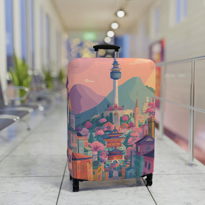 Seoul Spirit Luggage Cover | Travel Accessory, Suitcase Protector, Gifts for Travelers, Custom Travel Gear
