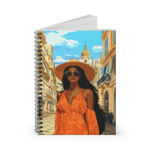 Passport Pages Journal - Monaco Edition - Ruled Line Spiral Notebook