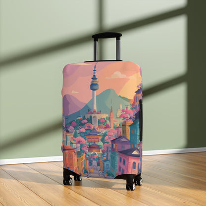 Seoul Spirit Luggage Cover | Travel Accessory, Suitcase Protector, Gifts for Travelers, Custom Travel Gear